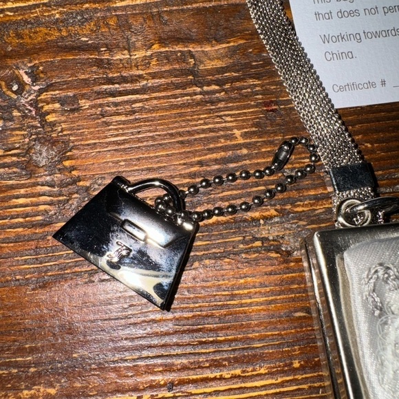 Vintage Beaded Evening bag/grey Satin by Jeanne Lottie - Picture 8 of 9